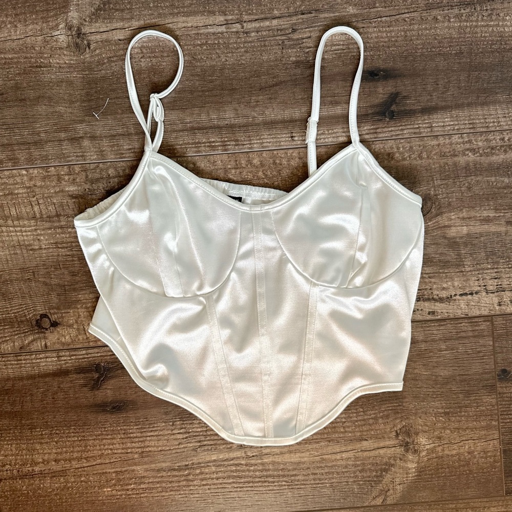 Shein satin feel crop top